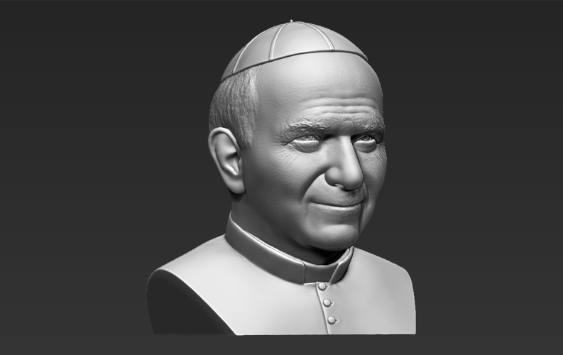 Pope John Paul II bust ready for full color 3D printing 3D Print 283430