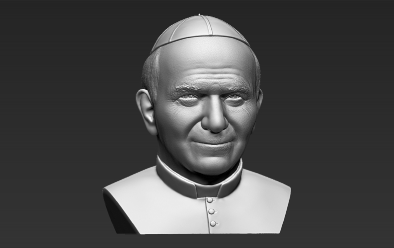 Pope John Paul II bust ready for full color 3D printing 3D Print 283431