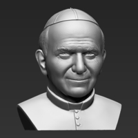 Pope John Paul II bust ready for full color 3D printing - Thumbnail 15