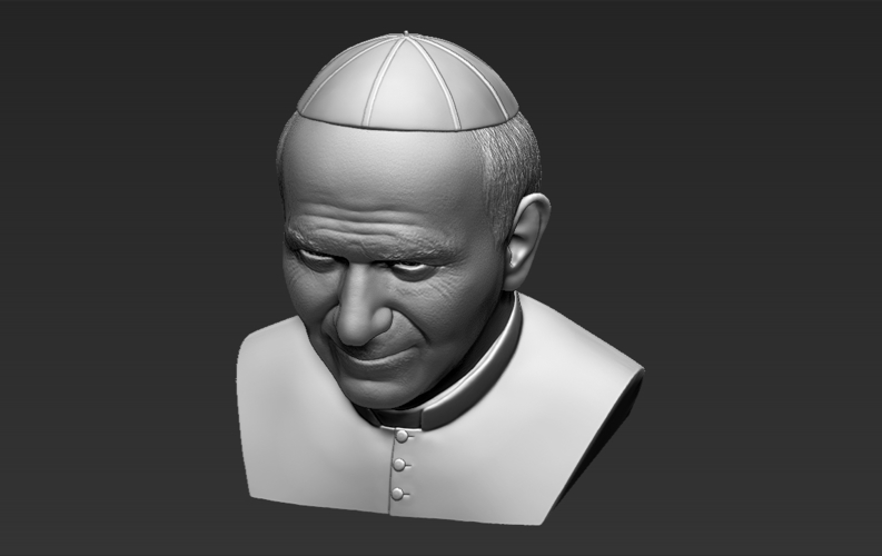 Pope John Paul II bust ready for full color 3D printing 3D Print 283432