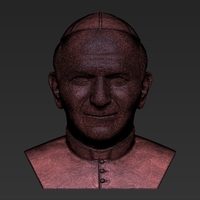 Pope John Paul II bust ready for full color 3D printing - Thumbnail 19