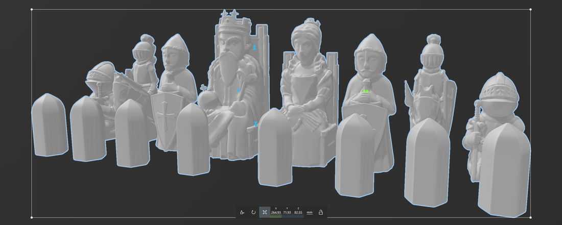 Medieval Times Themed Chess Set 3D Print 283444