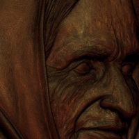 Old woman bust 3d model - Thumbnail 2