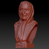 Old woman bust 3d model - Thumbnail 4