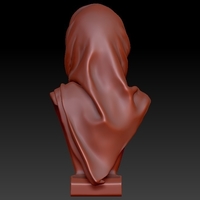 Old woman bust 3d model - Thumbnail 5