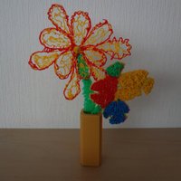 Small Basic vase and fantasy flower(s) 3D Printing 28355