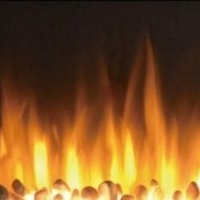 Corner Fireplace with faux tv - Thumbnail 1