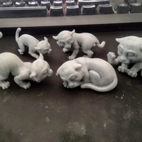 Small baby Tigers 5 poses 3D Printing 283697