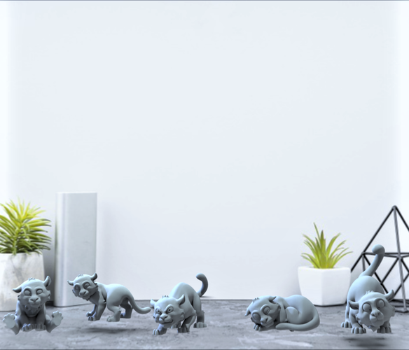 baby Tigers 5 poses 3D Print 283698
