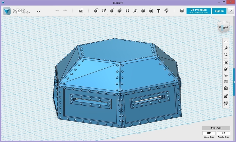 Closed Bunker for war gaming and table top 3D Print 283965