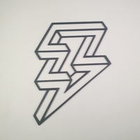Small Geometric 2D Lightning Bolt Sculpture / resin mold 3D Printing 284362
