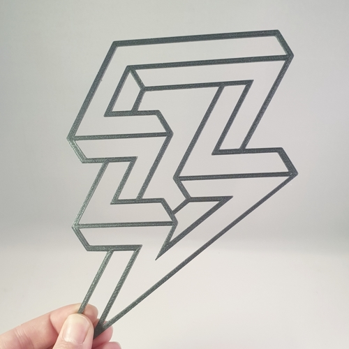 Geometric 2D Lightning Bolt Sculpture / resin mold 3D Print 284363
