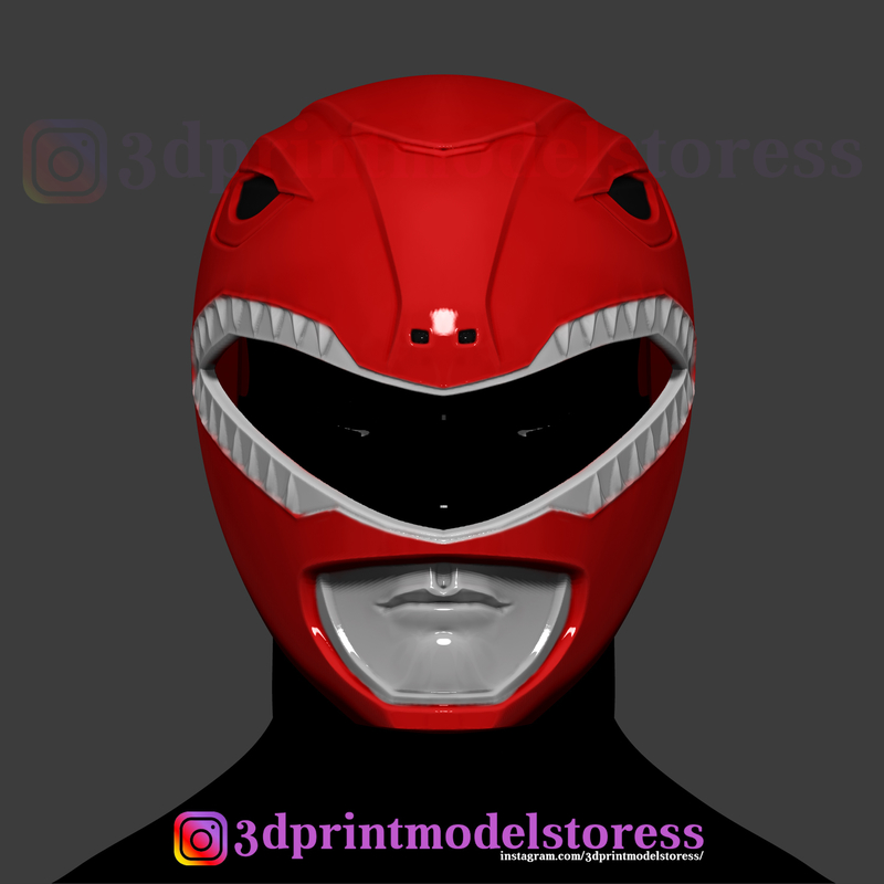 Red Ranger Mighty Morphin Power Ranger Helmet Cosplay STL File