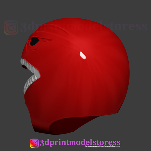 Red Ranger Mighty Morphin Power Ranger Helmet Cosplay STL File 3D Print 284447