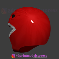 Red Ranger Mighty Morphin Power Ranger Helmet Cosplay STL File - Thumbnail 7