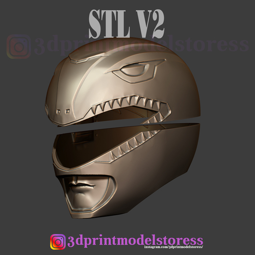 Red Ranger Mighty Morphin Power Ranger Helmet Cosplay STL File 3D Print 284449
