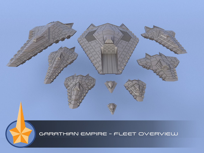 The Garathian Empire - Miniature Starships 3D Print 284936