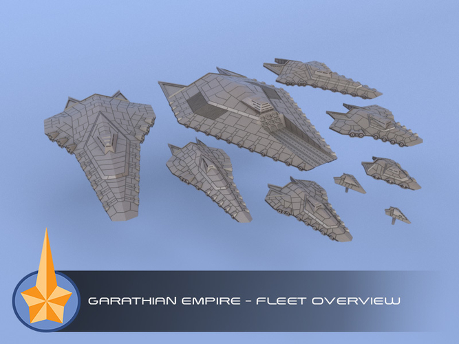 The Garathian Empire - Miniature Starships 3D Print 284937