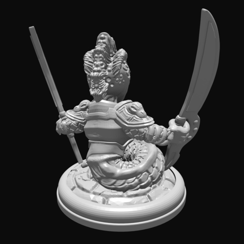Naga with Swords 28mm 3D Print 285028