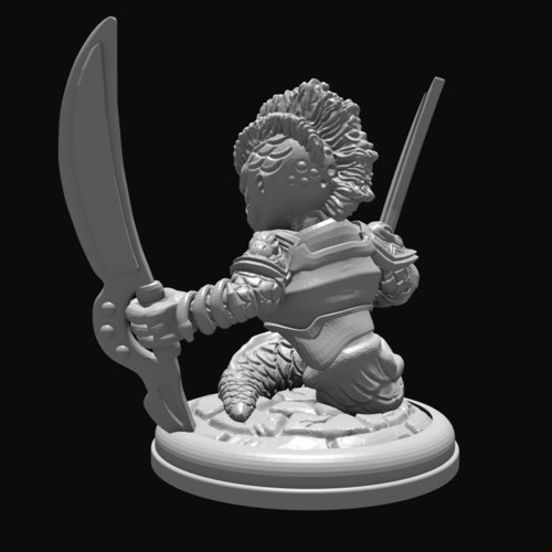 Naga with Swords 28mm 3D Print 285029