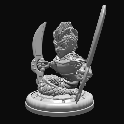 Naga with Swords 28mm 3D Print 285030