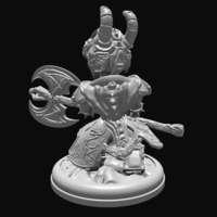 Dragon Knight with Axe 28mm - Thumbnail 1
