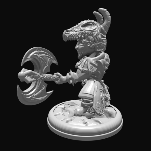 Dragon Knight with Axe 28mm 3D Print 285036