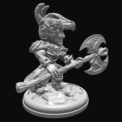 Dragon Knight with Axe 28mm 3D Print 285037