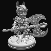 Small Dragon Knight with Axe 28mm 3D Printing 285038