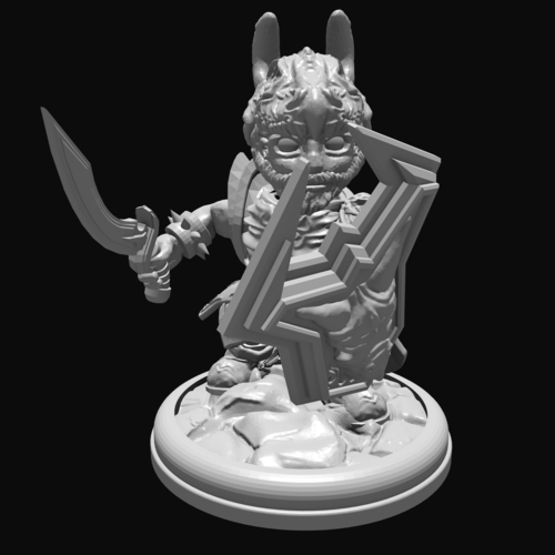 Dragon Knight with Sword and Shield 28mm 3D Print 285039