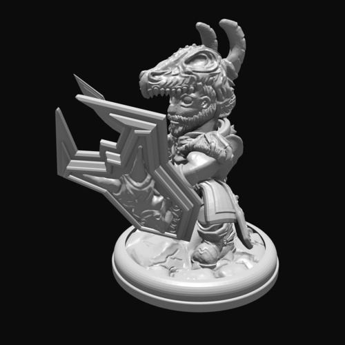Dragon Knight with Sword and Shield 28mm 3D Print 285043