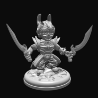 Small Dragon Knight with Swords 28mm 3D Printing 285047
