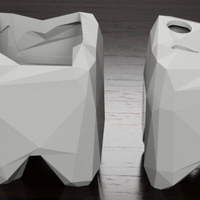 Low Poly Toothbrush and Toothpaste holder - Thumbnail 2