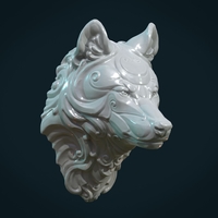Small Stylized Wolf head 3D Printing 285114