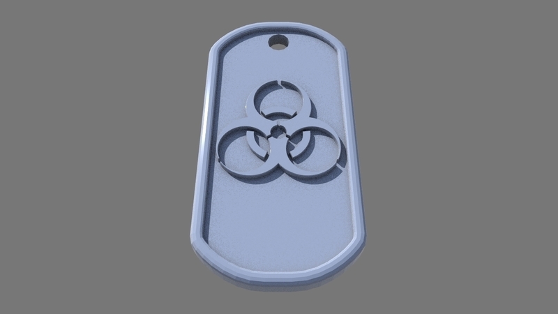 biohazard symbol dog tag