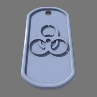 Small biohazard symbol dog tag 3D Printing 285151