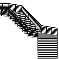 Modern Staircase in minimalist style with two landings - Thumbnail 2