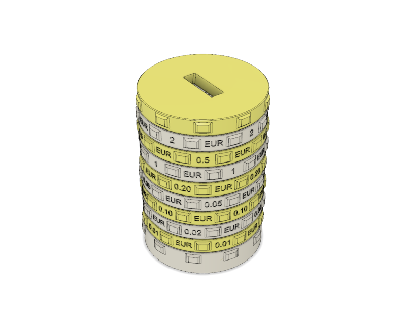 Sorting piggy bank EUR (M size)