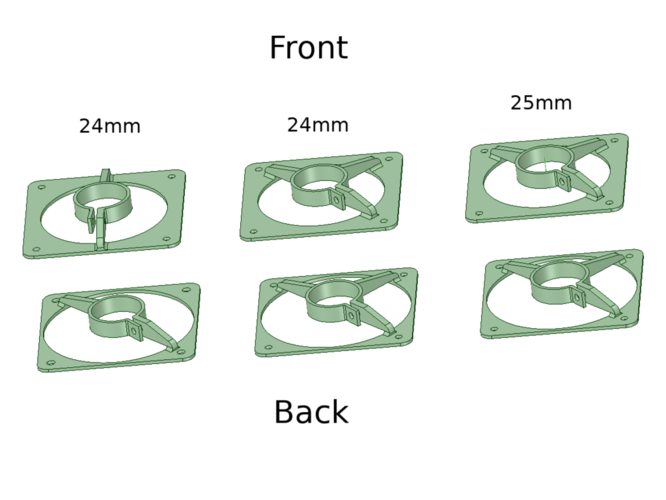 Motors mounts 24-25mm for RtA70kit high pressure fan 3D Print 285457