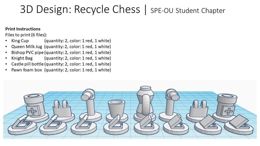 Recycling Chess-3d Printer Competition Desgin submission 3D Print 285597