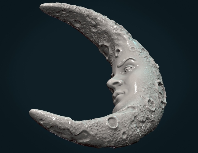 Crescent with face 3D Print 285676
