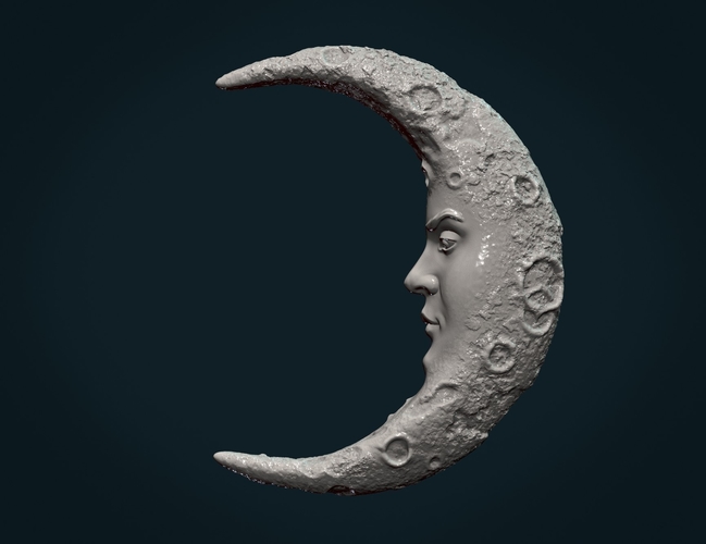 Crescent with face 3D Print 285678