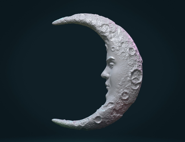 Crescent with face 3D Print 285685