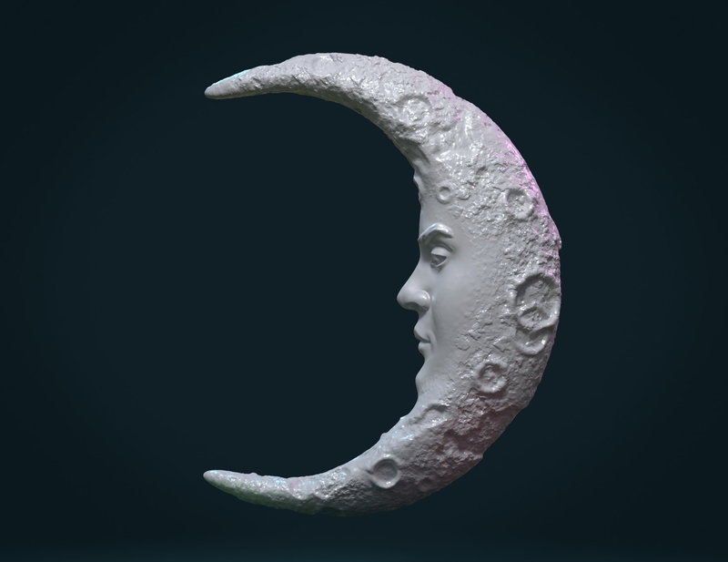 Crescent with face