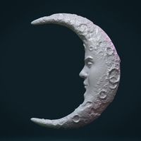 Small Crescent with face 3D Printing 285685