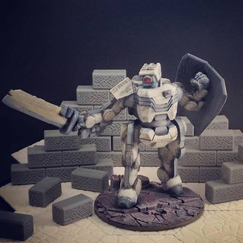 Brontes Heavy Assault Robot (28mm scale) 3D Print 28569