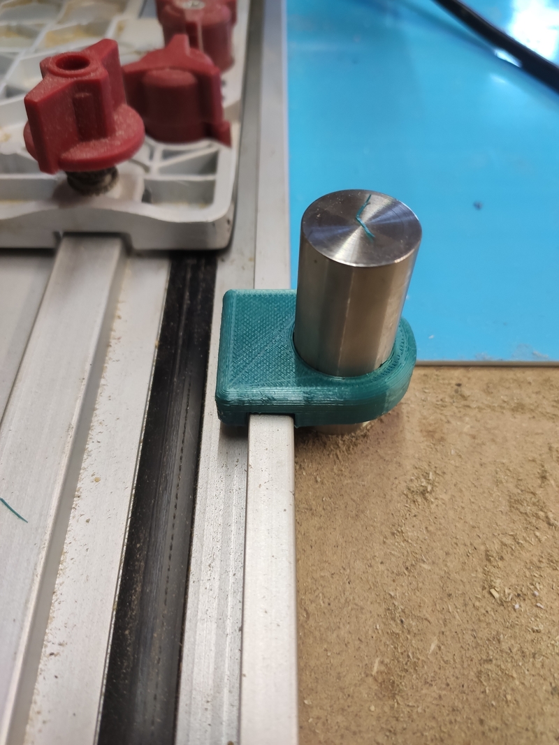 Track saw to bench dog clamp