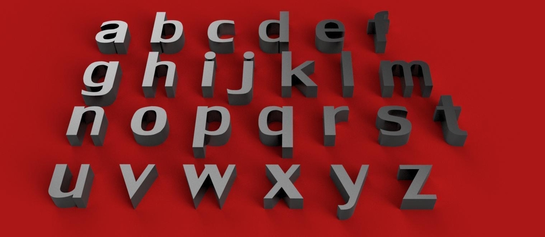 LILY Font lowercase 3D letters STL file