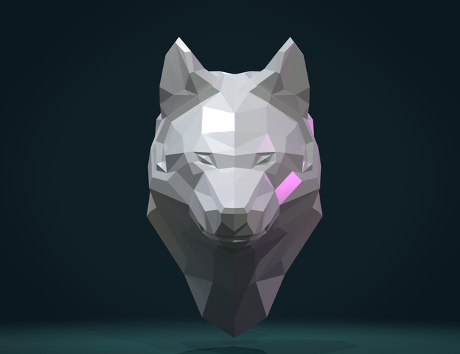 Low poly Wolf head 3D Print 286651
