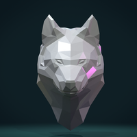 Low poly Wolf head - Thumbnail 1